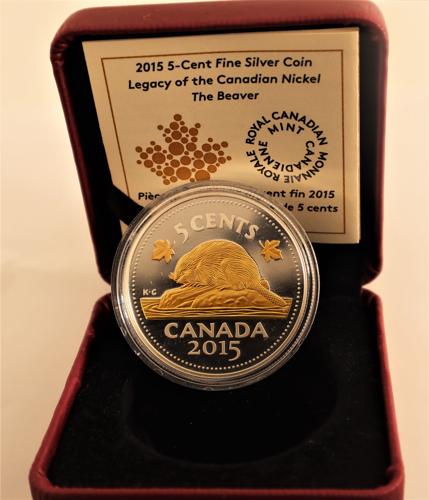 2015 5-Cent Fine Silver Coin Legacy of the Canadian Nickel The Beaver