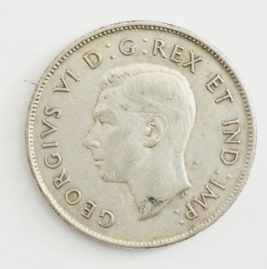 1947 Canadian Silver Coin Curve 7, Wide Date, C7W7 Cat #C0113
