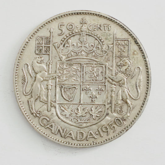 1950 Canadian 50 Cent Coin Full Design FD Cat #C0114