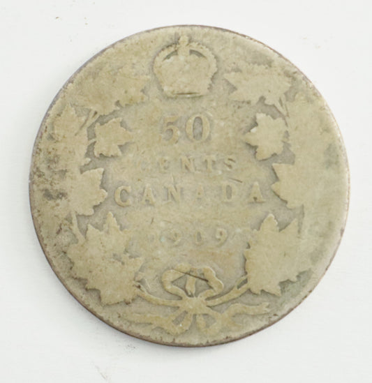 1909 Canadian Silver 50 Cent Coin Cat #C0118