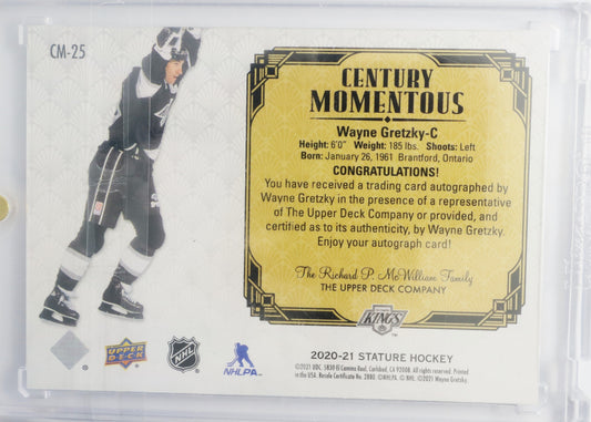 2020-21 Upper Deck Stature Century Momentous Autographs #CM-25 Wayne Gretzky 06/10