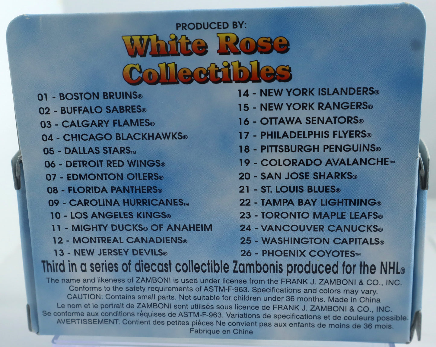 Zamboni White Rose Collectibles 1:50 scale diecast Florida Panthers